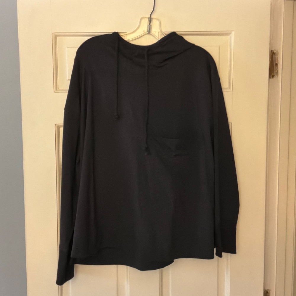 Natural Life Black Long Sleeve Hoodie Pocket Sweatshirt Top M NWT Cozy Casual